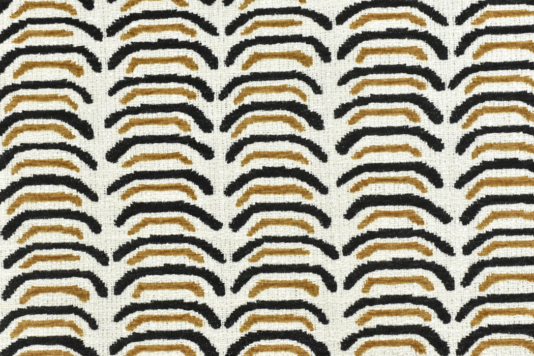 Heavy Weight Black Green Geometric Upholstery Fabric|Modern Arc Pattern Sofa Fabric|Cotton Blend Furniture Fabric For Accent Chair Cushion