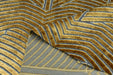 Heavy Weight Gold Pale Blue Geometric Cut Velvet Upholstery Fabric For Chair Pillow|High End Sofa Furniture Reupholstery Fabric