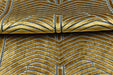 Heavy Weight Gold Pale Blue Geometric Cut Velvet Upholstery Fabric For Chair Pillow|High End Sofa Furniture Reupholstery Fabric