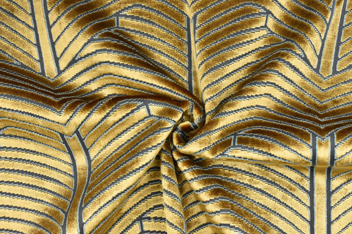 Heavy Weight Gold Pale Blue Geometric Cut Velvet Upholstery Fabric For Chair Pillow|High End Sofa Furniture Reupholstery Fabric