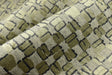 Heavy Weight Wool Blend Geometric Block Pattern Cut Velvet Upholstery Fabric|Light Green Beige Grey Fabric|Textured Modern Sofa Chair Fabric