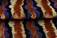 Heavweight Purple Rust Gold Cut Velvet Uphosletry Fabric|Abstract Wavy Stripe Upholstery|Luxury Interior Design Fabric For Chair Sofa Pillow