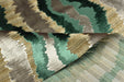 Heav Weight Turquoise Gold Cut Velvet Uphosletry Fabric|Abstract Wavy Stripe Upholstery|Luxury Interior Design Fabric For Chair Sofa Pillow