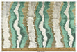 Heav Weight Turquoise Gold Cut Velvet Uphosletry Fabric|Abstract Wavy Stripe Upholstery|Luxury Interior Design Fabric For Chair Sofa Pillow