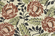 Heavy Weight Rust Pink Green Chenille Jacquard Rose Floral Upholstery Fabric For Chair|Vintage Rustic Botanical Sofa Fabric For Furniture