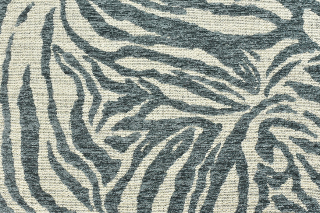 Designer Heavy Weight Green Cream Chenille Zebra Jacquard Textured Upholstery Fabric|Abstract Animal Skin Print Geometric Woven Decor Fabric