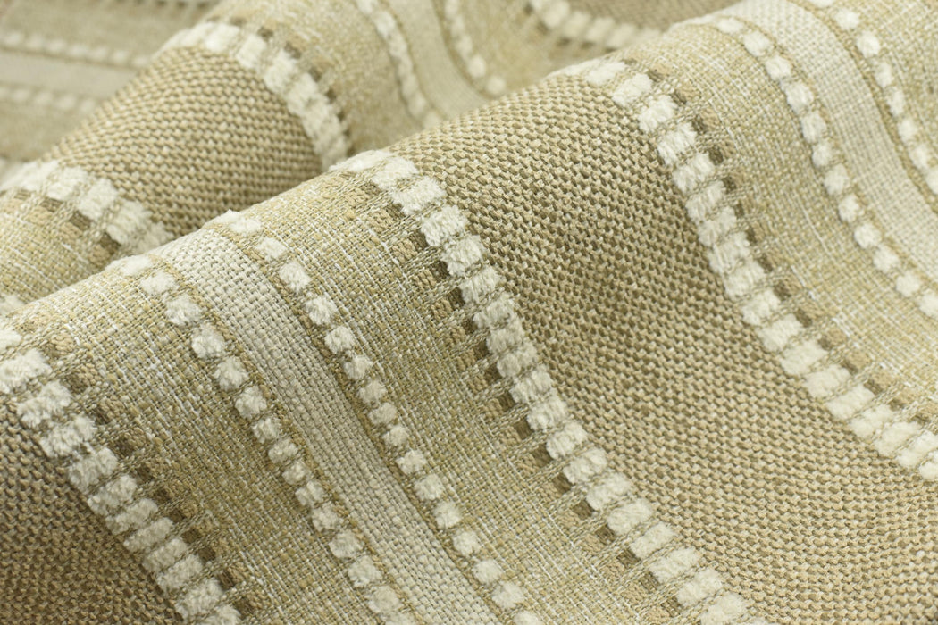 Designer Heavy Weight Linen Blend Stripe Upholstery Fabric For Chair Sofa|Rustic Farmhouse Fabric|Boho Woven Fabric For Ottoman