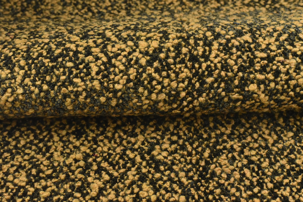 Designer Upmarket Heavy Weight Golden Mustard Irregular Wool Blend Boucle Upholstery Fabric For Chair Couch|Vintage Chunky Furniture Fabric