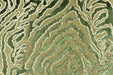 Heavy Weight Luxury Green Gold Sequin Embroidered Zebra Cut Velvet Upholstery Fabric|Designer Abstract Striped Fabric for Sofa and Chair