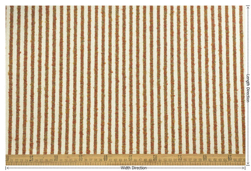 Heavy Weight Vinatge Boucle Texture Striped Upholstery Fabric|Cream Rust Olive Woven Fabric for Chair Cushion|Rustic Home Decor Textile