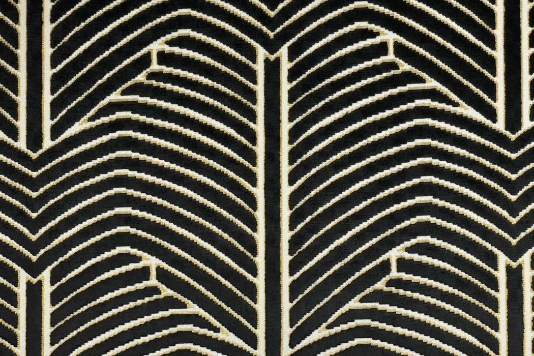 Heavy Weight Black Gold Geometric Cut Velvet Upholstery Fabric For Chair Pillow|High End Sofa Furniture Reupholstery Fabric