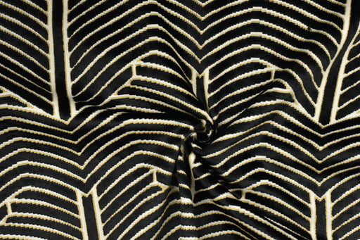 Heavy Weight Black Gold Geometric Cut Velvet Upholstery Fabric For Chair Pillow|High End Sofa Furniture Reupholstery Fabric