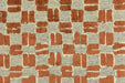 Heavy Weight Wool Blend Geometric Block Pattern Cut Velvet Upholstery Fabric|Rust Brown Beige Grey Fabric|Textured Modern Sofa Chair Fabric