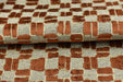 Heavy Weight Wool Blend Geometric Block Pattern Cut Velvet Upholstery Fabric|Rust Brown Beige Grey Fabric|Textured Modern Sofa Chair Fabric