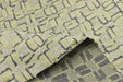 Heavy Weight Wool Blend Geometric Block Pattern Cut Velvet Upholstery Fabric|Light Green Beige Grey Fabric|Textured Modern Sofa Chair Fabric