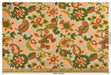 Heavy Weight Linen Blend Rust Green Gold Embroidered Floral Paisley Fabric Upholstery Fabric|Boho Vintage Fabric for Sofa Chair and Cushion