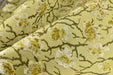 Heavyweight Vintage Chartreuse Gold Floral Cut Velvet Upholstery Fabric For Chair|Luxury Flower Sofa Fabric|French Country Furniture Fabric