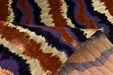 Heavweight Purple Rust Gold Cut Velvet Uphosletry Fabric|Abstract Wavy Stripe Upholstery|Luxury Interior Design Fabric For Chair Sofa Pillow