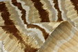 Heav Weight Gold Beige Cut Velvet Uphosletry Fabric|Abstract Wavy Stripe Upholstery|Luxury Interior Design Fabric For Chair Sofa Pillow