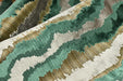 Heav Weight Turquoise Gold Cut Velvet Uphosletry Fabric|Abstract Wavy Stripe Upholstery|Luxury Interior Design Fabric For Chair Sofa Pillow