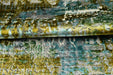 Heavy Weight Abstract Cut Velvet Upholstery Fabric For Chair|Luxury Turquoise Gold Sage Fabric For Cushion|Rustic Furniture Fabric