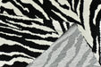 Heavy Weight Luxury Black White Zebra Abstract Animal Skin Print Cut Velvet Upholstery Fabric For Chair Couch|Geometric Wild Animal Fabric
