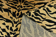 Heavy Weight Luxury Black Gold Tiger Stripe Animal Print Cut Velvet Upholstery Fabric For Chair Couch|Abstract Geometric Wild Animal Fabric