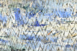 Designer Heavy Weight Abstract Painterly Cut Velvet Upholstery Fabric For Chair|Watercolor Blue Cream Rust Velvet for Sofa Furniture