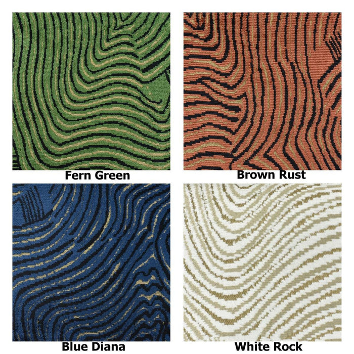 Heavy Weight Emerald Green Abstract Geometric Cut Velvet Upholstery Fabric For Chair|Wavy Contour Pattern|Luxury Designer Fabric for Sofa