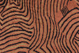 Heavy Weight Brown Rust Abstract Geometric Cut Velvet Upholstery Fabric For Chair|Wavy Contour Pattern|Luxury Designer Fabric for Sofa