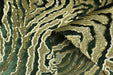 Heavy Weight Luxury Green Gold Sequin Embroidered Zebra Cut Velvet Upholstery Fabric|Designer Abstract Striped Fabric for Sofa and Chair
