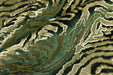 Heavy Weight Luxury Green Gold Sequin Embroidered Zebra Cut Velvet Upholstery Fabric|Designer Abstract Striped Fabric for Sofa and Chair