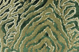 Heavy Weight Luxury Green Gold Sequin Embroidered Zebra Cut Velvet Upholstery Fabric|Designer Abstract Striped Fabric for Sofa and Chair