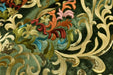 Heavy Weight Green Red Gold Damask Floral Embroidered Cut Velvet Upholstery Fabric For Chair|Luxury Colorful Flower Fabric with Sequins