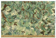 Designer Heavy Weight Cotton Linen Blend Green Teal Floral Cut Velvet Upholstery Fabric For Chair|Vintage Botanical Fabric for Sofa Cushion
