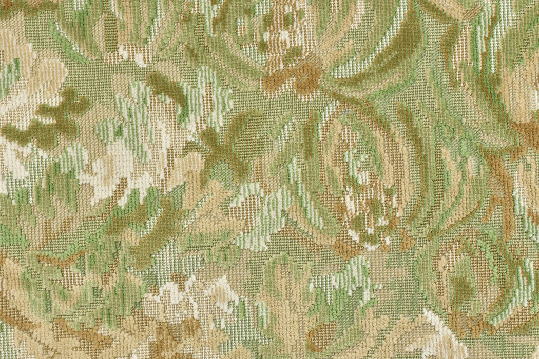 Designer Heavy Weight Cotton Linen Blend Green Teal Floral Cut Velvet Upholstery Fabric For Chair|Vintage Botanical Fabric for Sofa Cushion