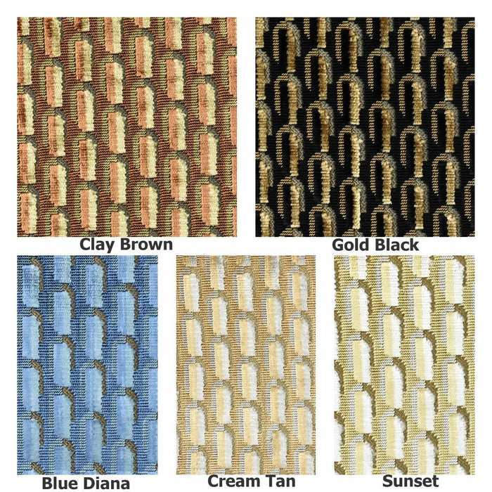 Designer Heavy Weight Black Gold Geometric Cut Velvet Upholstery Fabric For Chair|Viscose Rayon Blend Luxury Furniture Fabric for Sofa