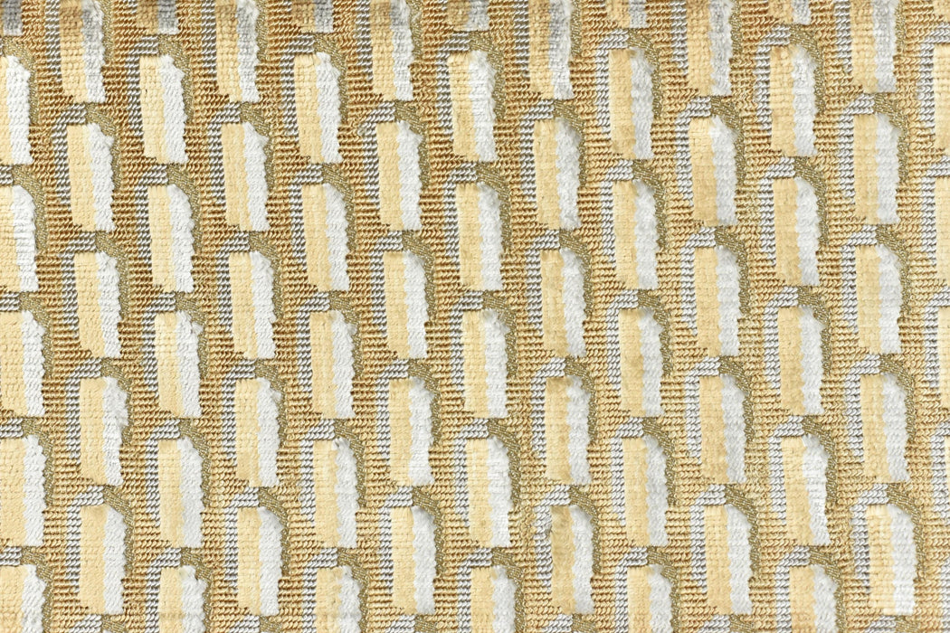 Designer Heavy Weight Black Gold Geometric Cut Velvet Upholstery Fabric For Chair|Viscose Rayon Blend Luxury Furniture Fabric for Sofa