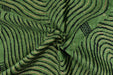 Heavy Weight Emerald Green Abstract Geometric Cut Velvet Upholstery Fabric For Chair|Wavy Contour Pattern|Luxury Designer Fabric for Sofa