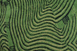 Heavy Weight Emerald Green Abstract Geometric Cut Velvet Upholstery Fabric For Chair|Wavy Contour Pattern|Luxury Designer Fabric for Sofa