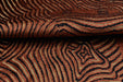 Heavy Weight Brown Rust Abstract Geometric Cut Velvet Upholstery Fabric For Chair|Wavy Contour Pattern|Luxury Designer Fabric for Sofa