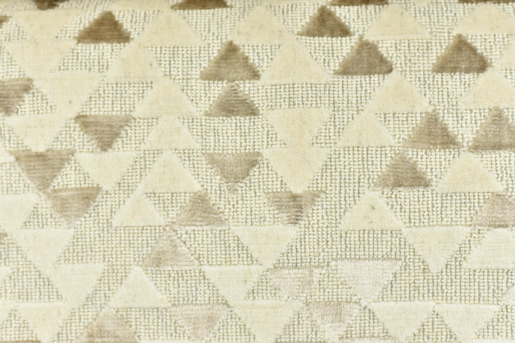 Heavy Weight Cotton Linen Blend Gold Geometric Cut Velvet Upholstery Fabric For Chair|Triangle Velvet|Vintage Furniture Fabric for Sofa