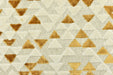 Heavy Weight Cotton Linen Blend Gold Geometric Cut Velvet Upholstery Fabric For Chair|Triangle Velvet|Vintage Furniture Fabric for Sofa