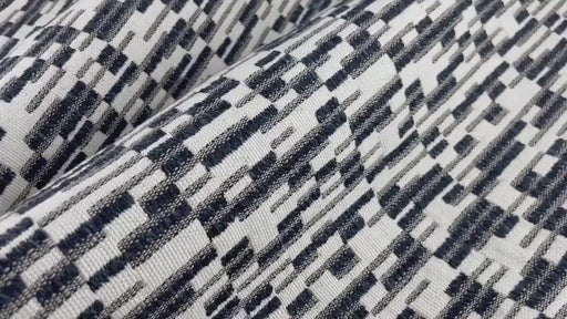 Blue Navy Blue Abstract Geometric Stripe Linen Blend Upholstery Fabric|Extra Heavy Weight Chunky Furniture Upholstery For Chair,Bench,Couch