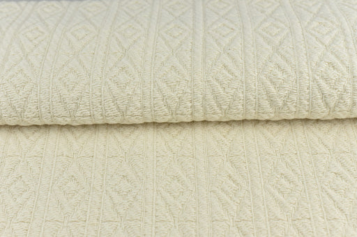 100% Pure Cotton Heavy Weight Diamond Geometric Upholstery Fabric|Cream White Jacquard Upholstery Fabric For Bedding,Chair,Couch-52"W/760GSM