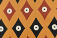 Abstract Geometric Seamless Pattern Upholstery Fabric For Furniture Chair|Eyes in Psychedelic Hippie style in Orange Reddish Brown Black