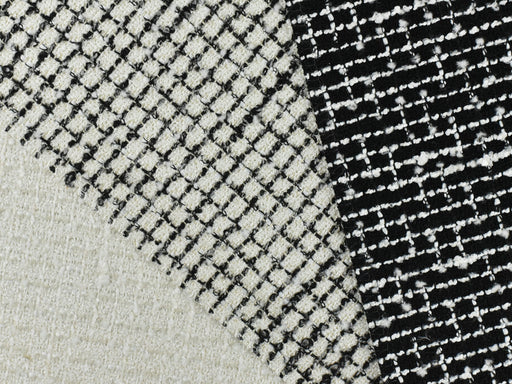 Black And White Tweed Design Textured Boucle Upholstery Fabric For Chair Couch Pillow-Adorable And Very Stylish