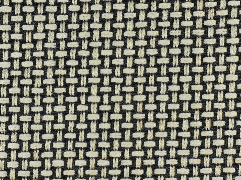 Black and Cream Linen Blend Geometric Woven Upholstery Fabric For Couch|Chair Ottoman Bench Reupholstery Fabric Material