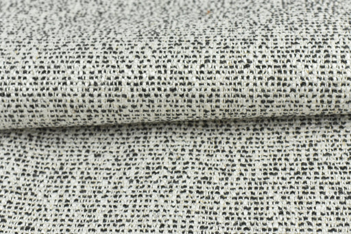 Black and White Chunky Wool and Linen Blend Couch Fabric|MCM Wool Rich Texture Upholstery Fabric For Reupholstering Dining Chairs Sofas