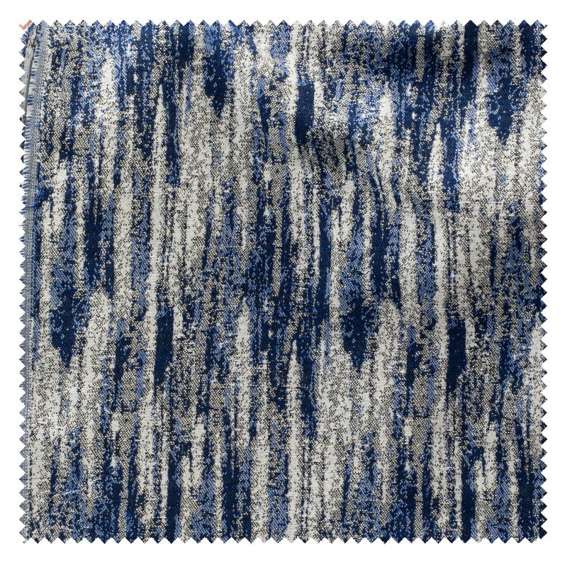 Blue oil painting tie dyed jacquard denim reconstruction gradual texture washing creative DIY clothing designer fabric